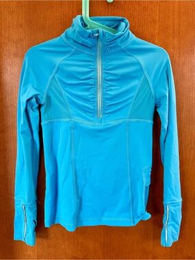 Bright Blue Quarter-Zip Athletic Top